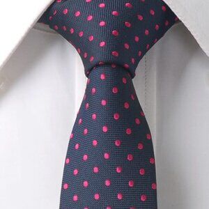 Navy Doted Necktie 2.5" W x 58"L